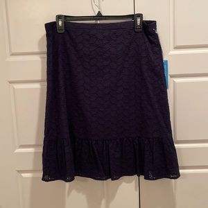 Draper James RSVP Navy Eyelet Tiered Skirt size 12